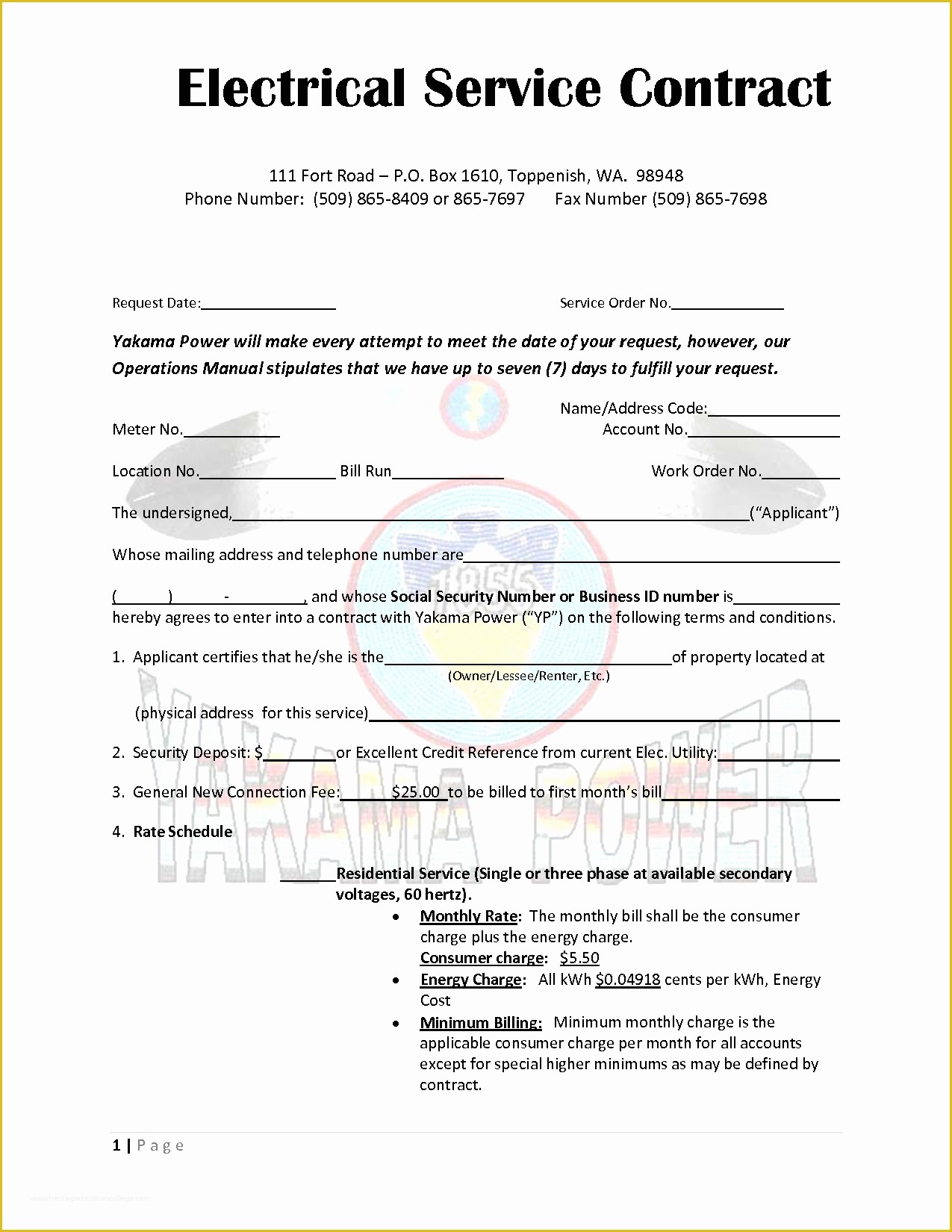 Service Agreement Template Free Of Service Contract Template