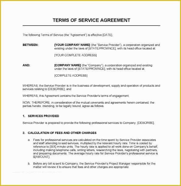 Service Agreement Template Free Of Service Contract Templates – 14 Free Word Pdf Documents