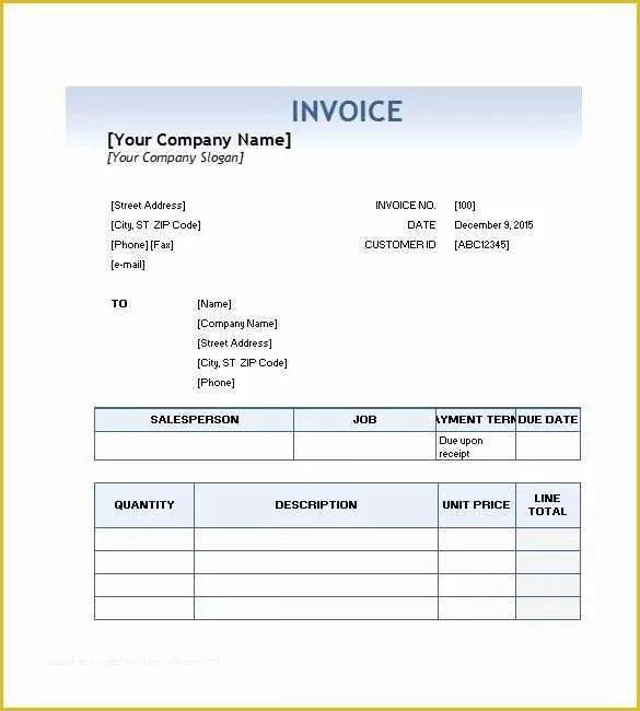 Service Invoice Template Free Of Free Service Invoice Templates