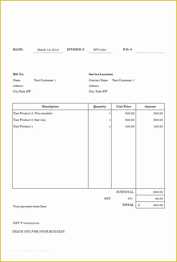 Service Invoice Template Free Of Labor Invoicing Sample