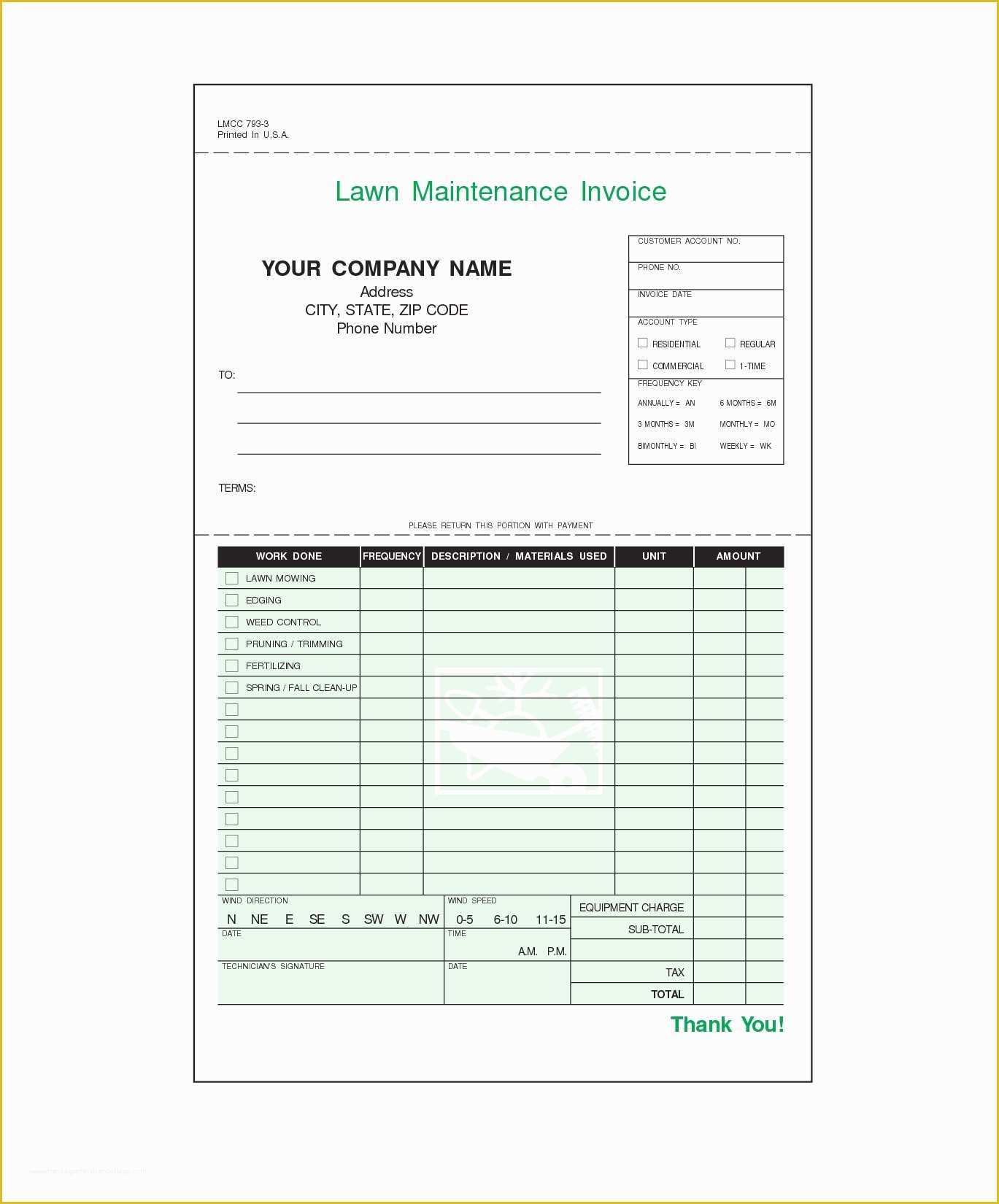 Service Invoice Template Free Of Lawn Service Invoice Template Invoice Template Ideas