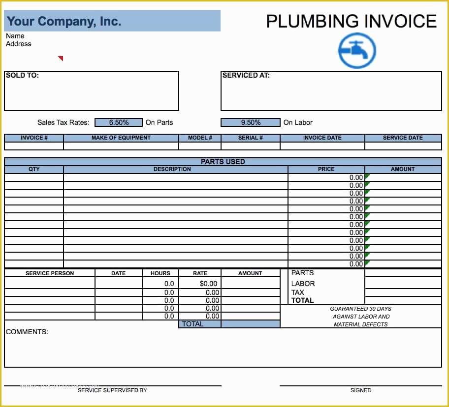 Service Invoice Template Free Of Plumbing Service Invoices Rusinfobiz