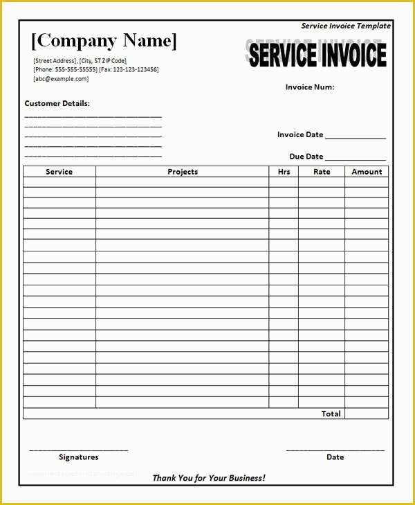 Service Invoice Template Free Of Service Invoice 33 Download Documents In Pdf Word