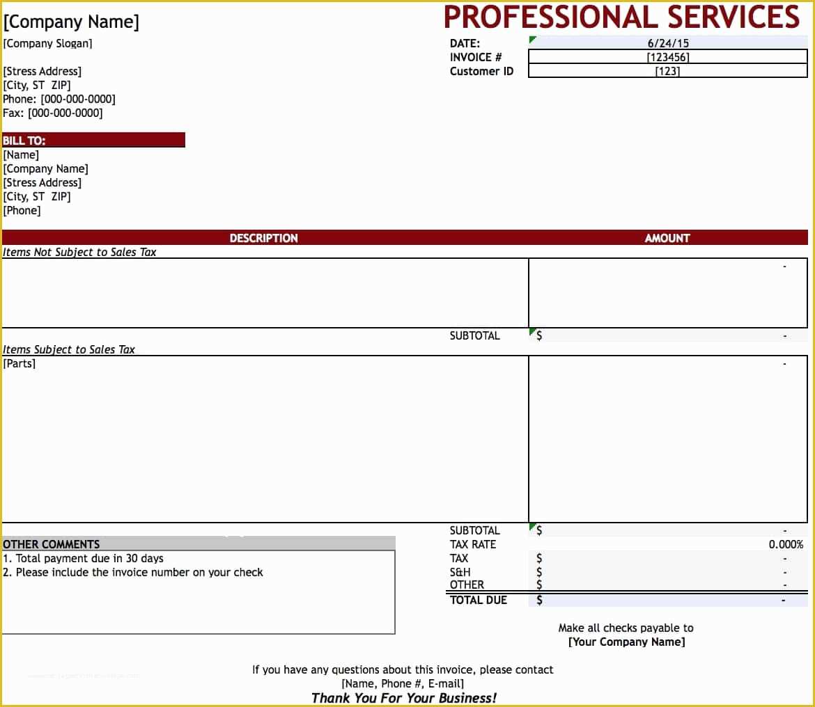 Service Invoice Template Free Of Service Invoice Template Word Invoice Design Inspiration