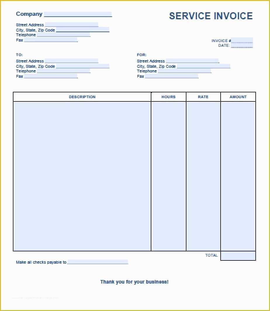 Service Invoice Template Word Download Free Of Free Service Invoice Template Excel Pdf