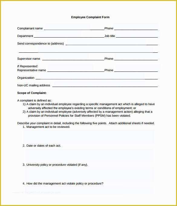 Sexual Harassment Policy Template Free Of 23 Hr Plaint forms Free Sample Example format