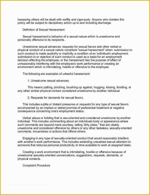 Sexual Harassment Policy Template Free Of What is A Policy Statement Definition Examples
