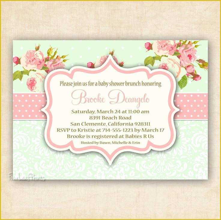 Shabby Chic Birthday Invitation Templates Free Of Shabby Chic Baby Shower Invitations