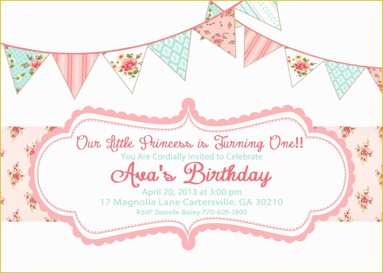 Shabby Chic Birthday Invitation Templates Free Of Shabby Chic Baby Shower Invitations Shabby Chic Baby