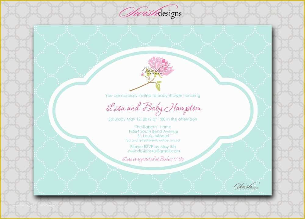 Shabby Chic Birthday Invitation Templates Free Of Shabby Chic Baby Shower Invitations Template