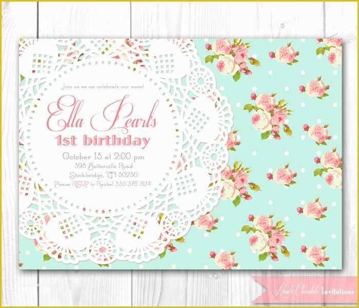 Shabby Chic Birthday Invitation Templates Free Of Shabby Chic Birthday Invitations Template