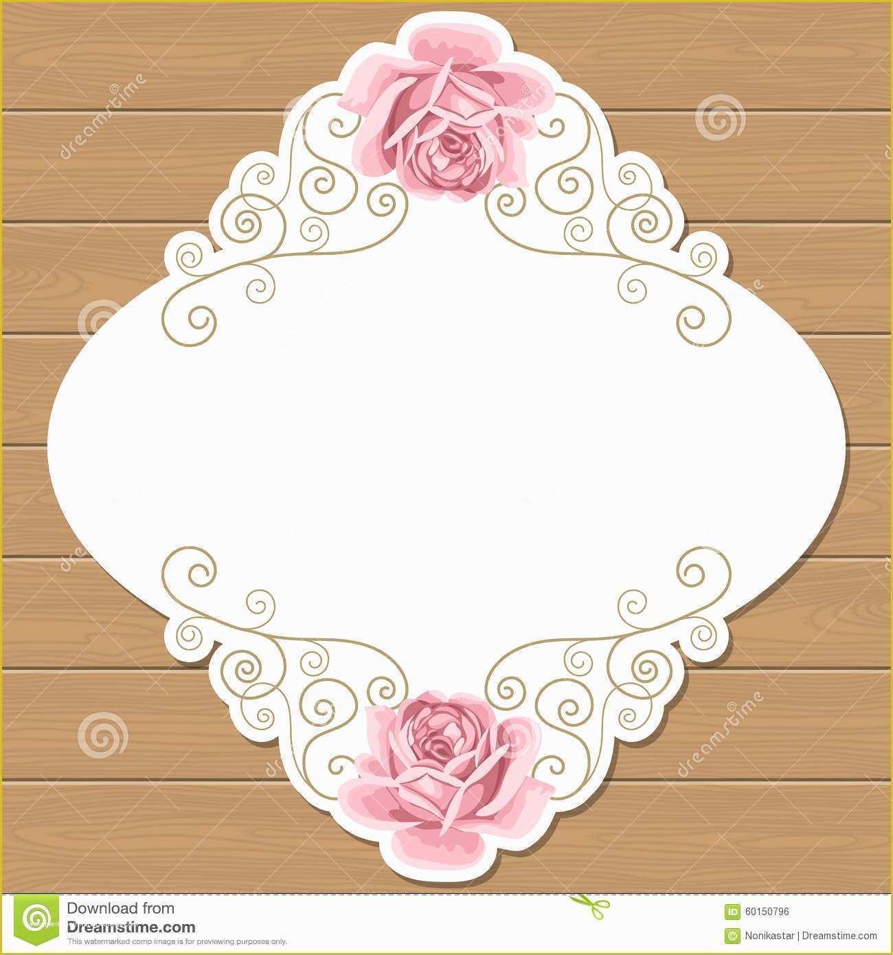 Shabby Chic Birthday Invitation Templates Free Of Wood Background with Roses Stock Vector Illustration Of