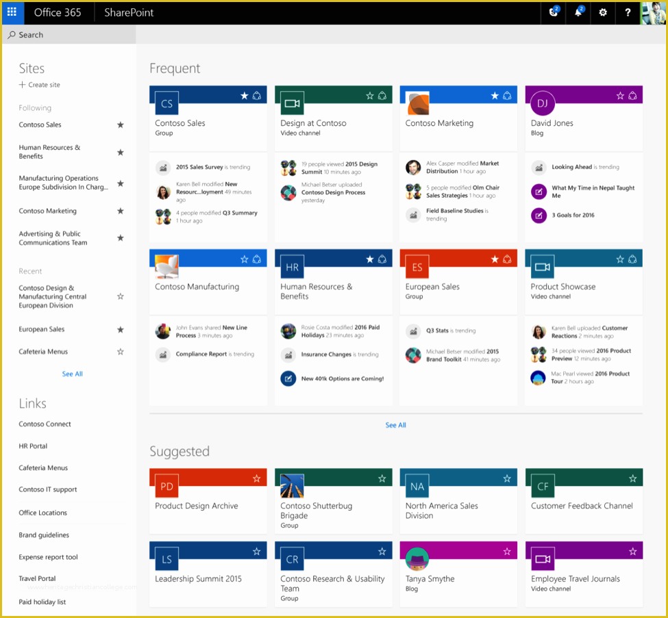 Sharepoint Online Intranet Templates Free Of Point 2016 Home to Your New Intelligent Intranet