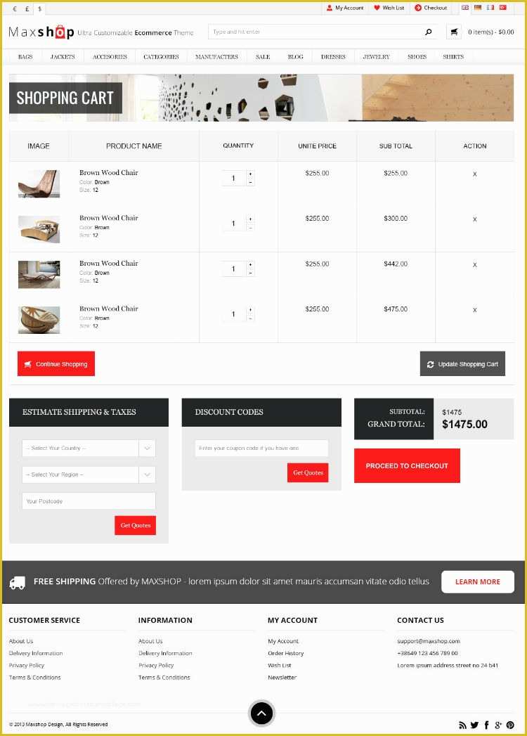 Shopping Cart Template Free Download In PHP Of Bootstrap Templates for Shopping Cart Maxshop Bootstrap