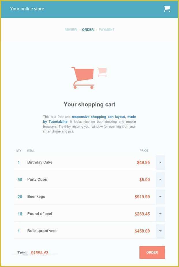 Shopping Cart Template Free Download In PHP Of Free Template Responsive Shopping Cart Tutorialzine