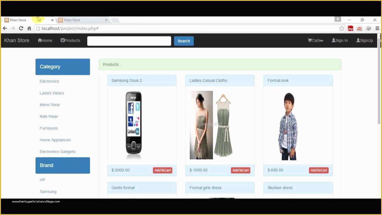 Shopping Cart Template Free Download In PHP Of Shopping Cart Tutorial Bootstrap PHP Mysqli Jquery Ajax