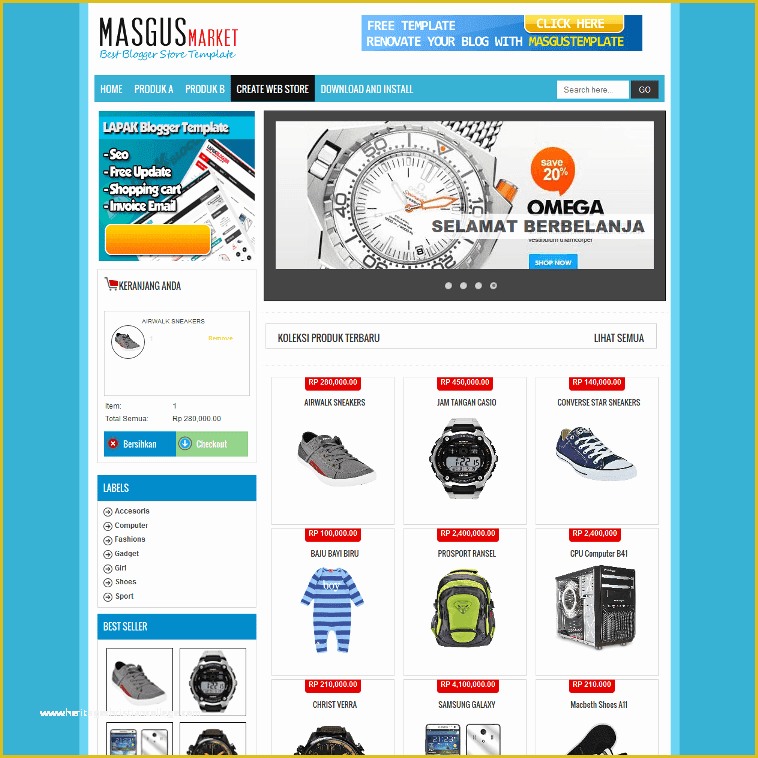 Shopping Cart Template Free Download Of Masgus Market Shopping Cart Free Blogger Template