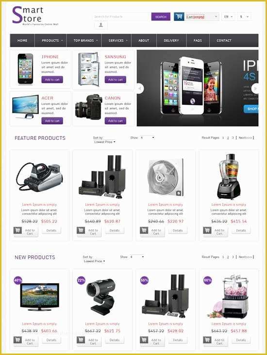 Shopping Cart Website Templates Free Download HTML with Css Of 50 Best E Merce Website Templates Free &amp; Premium