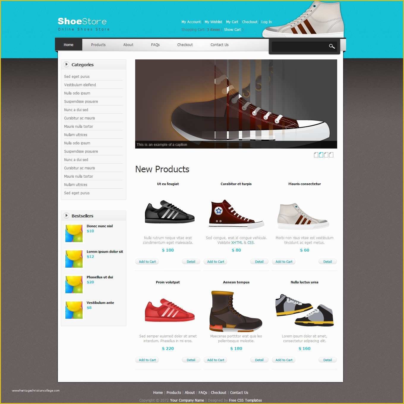 Shopping Cart Website Templates Free Download HTML with Css Of Template 367 Shoes