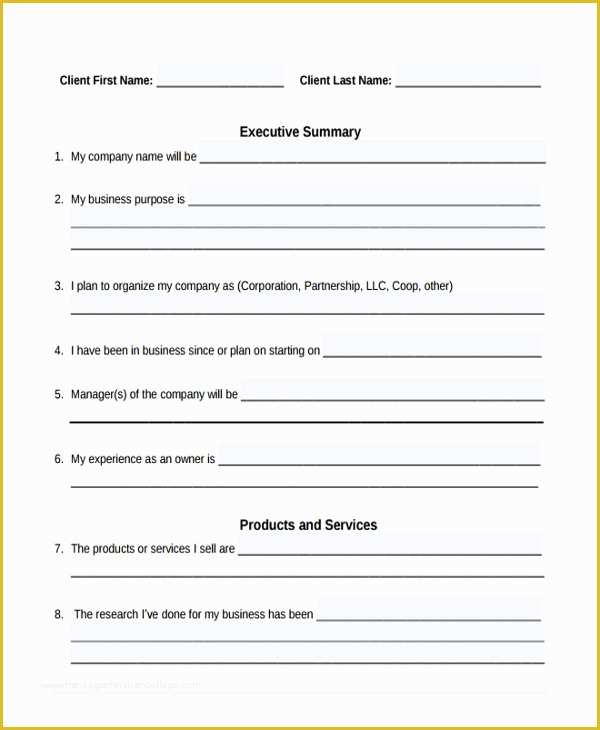 Short Business Plan Template Free Of 8 Short Business Plan Templates