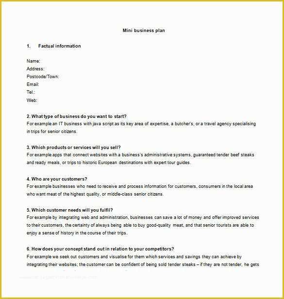 Short Business Plan Template Free Of Business Plan Template – 97 Free Word Excel Pdf Psd