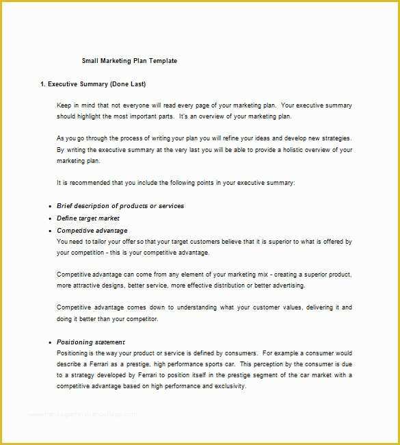 Short Business Plan Template Free Of Marketing Plan Template 65 Free Word Excel Pdf format