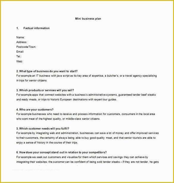 Short Business Plan Template Free Of Short Business Plan Template Beepmunk