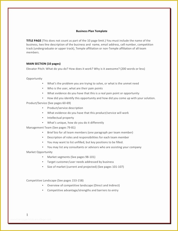 Short Business Plan Template Free Of Short Business Plan Template In Word and Pdf formats