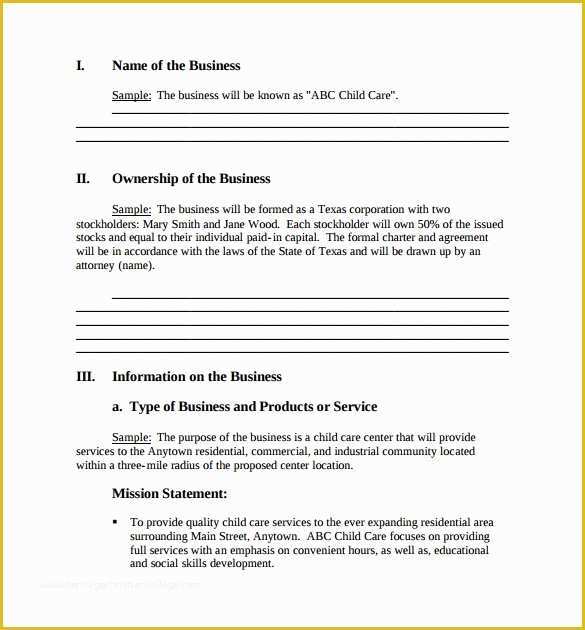 Short Business Plan Template Free Of Small Business Plan Template 9 Download Free Documents