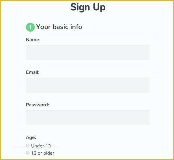 Sign Up form Template HTML Css Free Download Of 20 HTML5 Signup &amp; Registration forms HTML Css