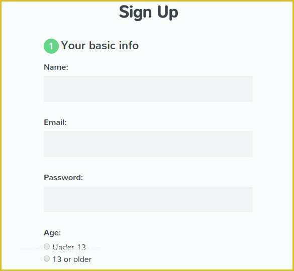 Sign Up form Template HTML Css Free Download Of 20 HTML5 Signup & Registration forms HTML Css