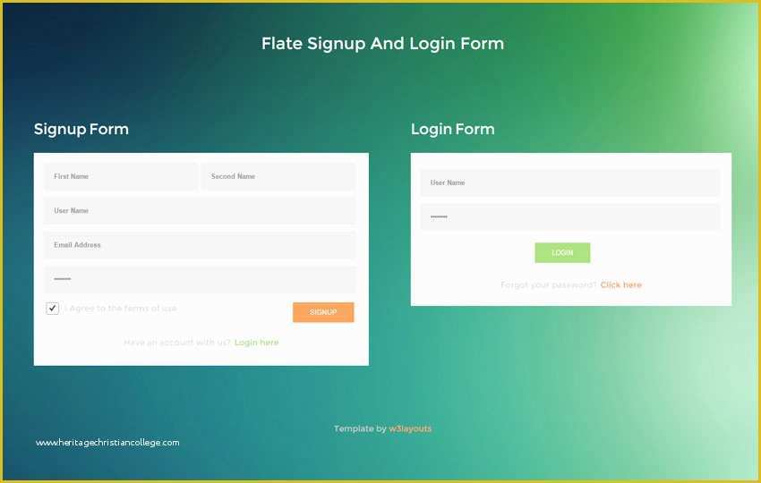 Sign Up form Template HTML Css Free Download Of Flate Signup and Login form Responsive Wid Template by