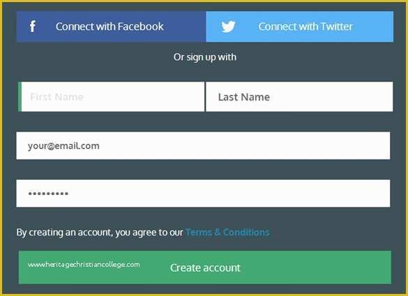 Sign Up form Template HTML Css Free Download Of Registration form Template