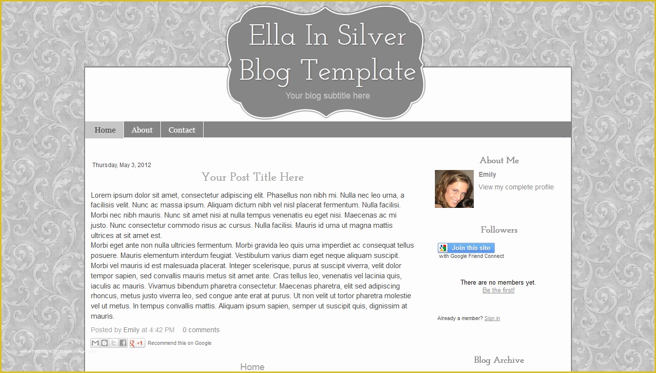 Simple Blogger Templates Free Of Silver Modern Chic Simple Blogger Template