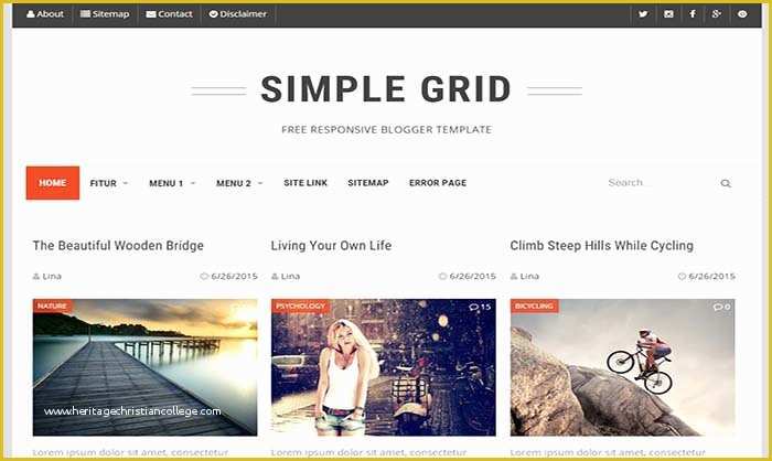 Simple Blogger Templates Free Of Simple Grid Responsive Blogger Template