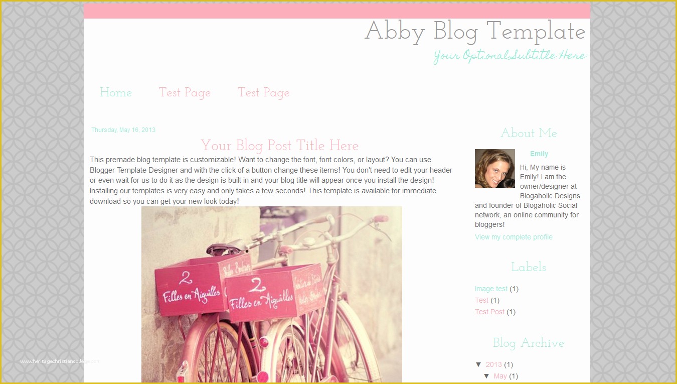 Simple Blogger Templates Free Of Simple Modern Premade Blog Template Pink Grey