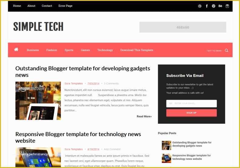 Simple Blogger Templates Free Of Simple Tech Blogger Template 2014 Free Download