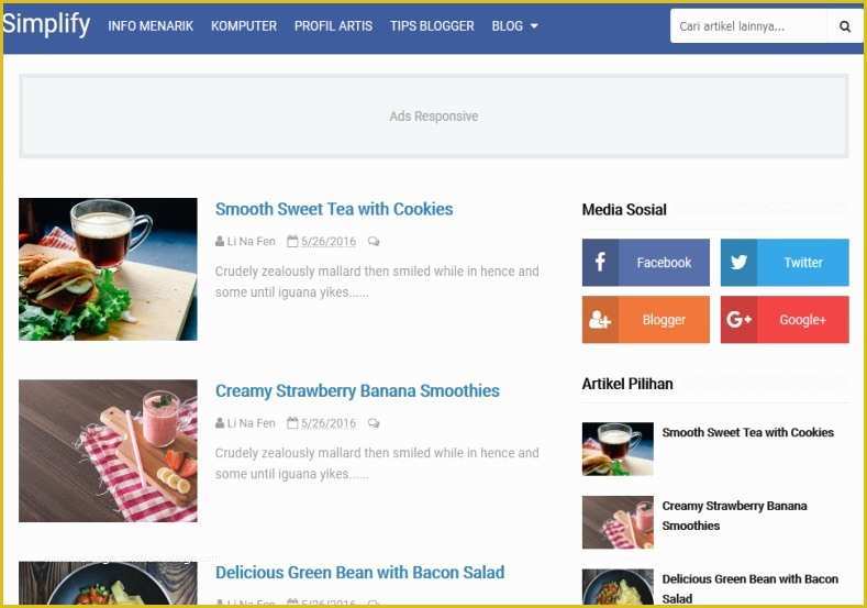 Simple Blogger Templates Free Of Simplify 2 Blogger Template • Templates 2018