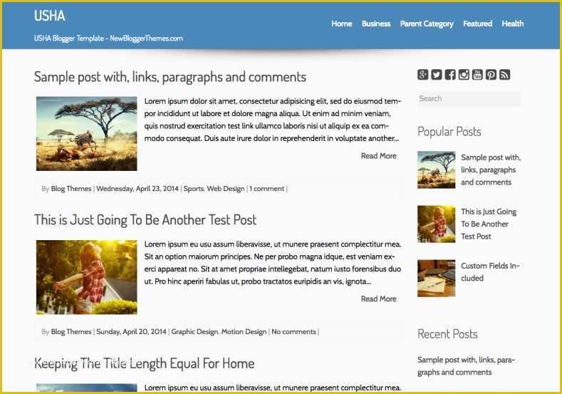 Simple Blogger Templates Free Of Usha Simple Blogger Template • Templates 2018