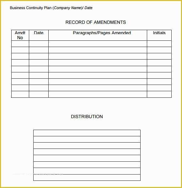 Simple Business Plan Template Free Of 12 Sample Business Continuity Plan Templates