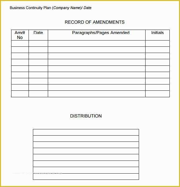 Simple Business Plan Template Free Of 12 Sample Business Continuity Plan Templates