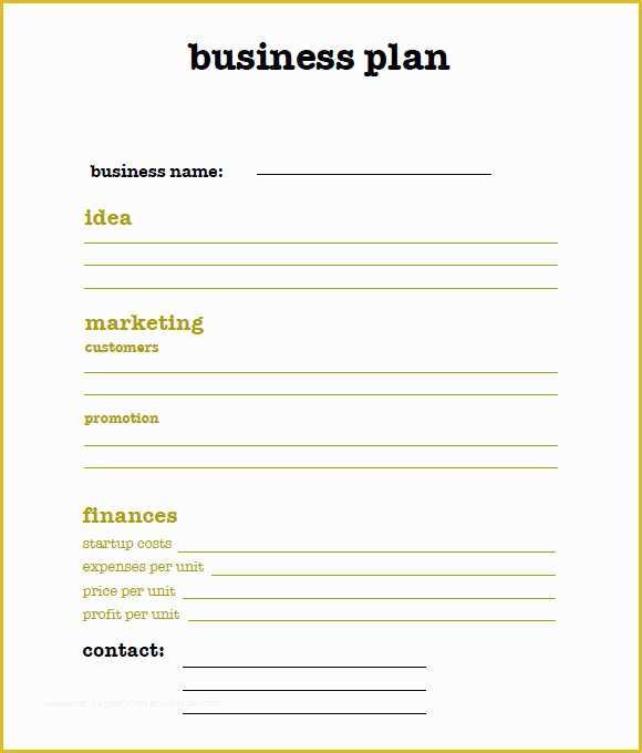 create a business plan template free