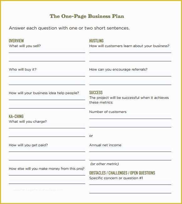 Simple Business Plan Template Free Of E Page Business Plan Template Free Business Plan Samples
