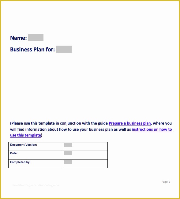 Simple Business Plan Template Free Of Free Simple Business Plan Template