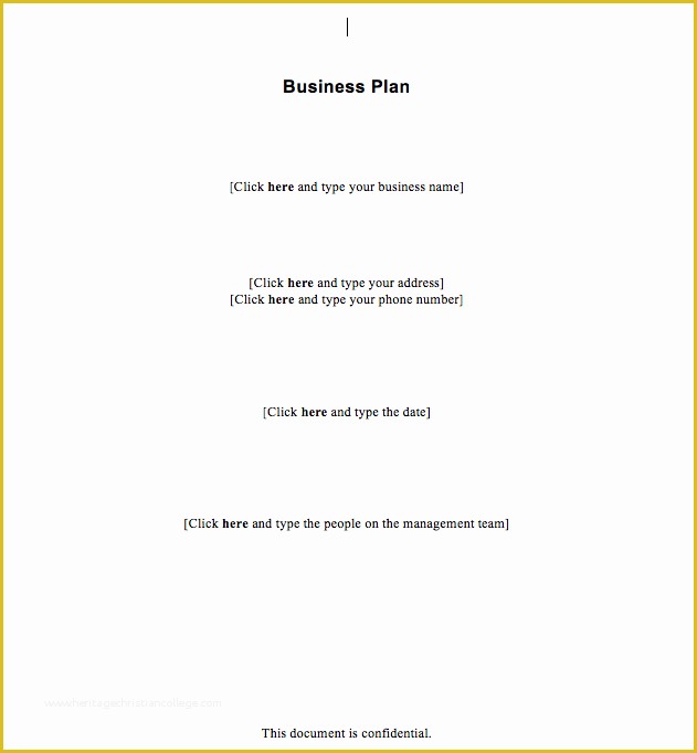 Simple Business Plan Template Free