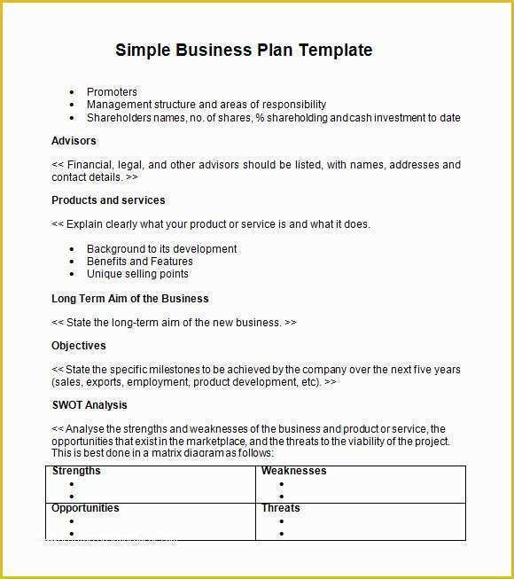 Simple Business Plan Template Free Of Simple Business Plan Template 21 Documents In Pdf Word