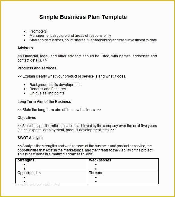 Simple Business Plan Template Free Of Very Basic Business Plan Template Free