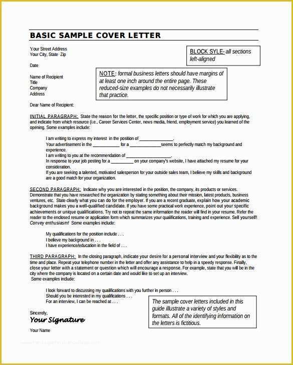 Simple Cover Letter Template Free Of 25 Cover Letter Example Download for Free
