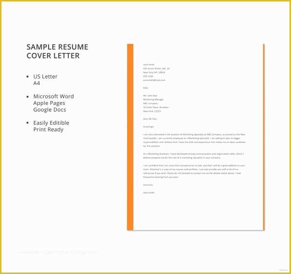 Simple Cover Letter Template Free Of 51 Simple Cover Letter Templates Pdf Doc