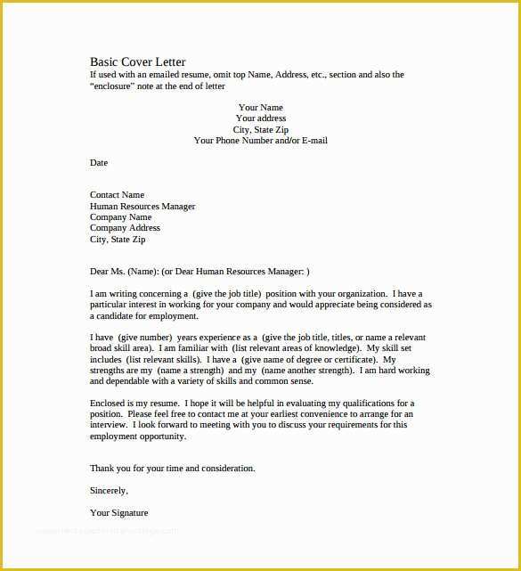 Simple Cover Letter Template Free Of 51 Simple Cover Letter Templates Pdf Doc